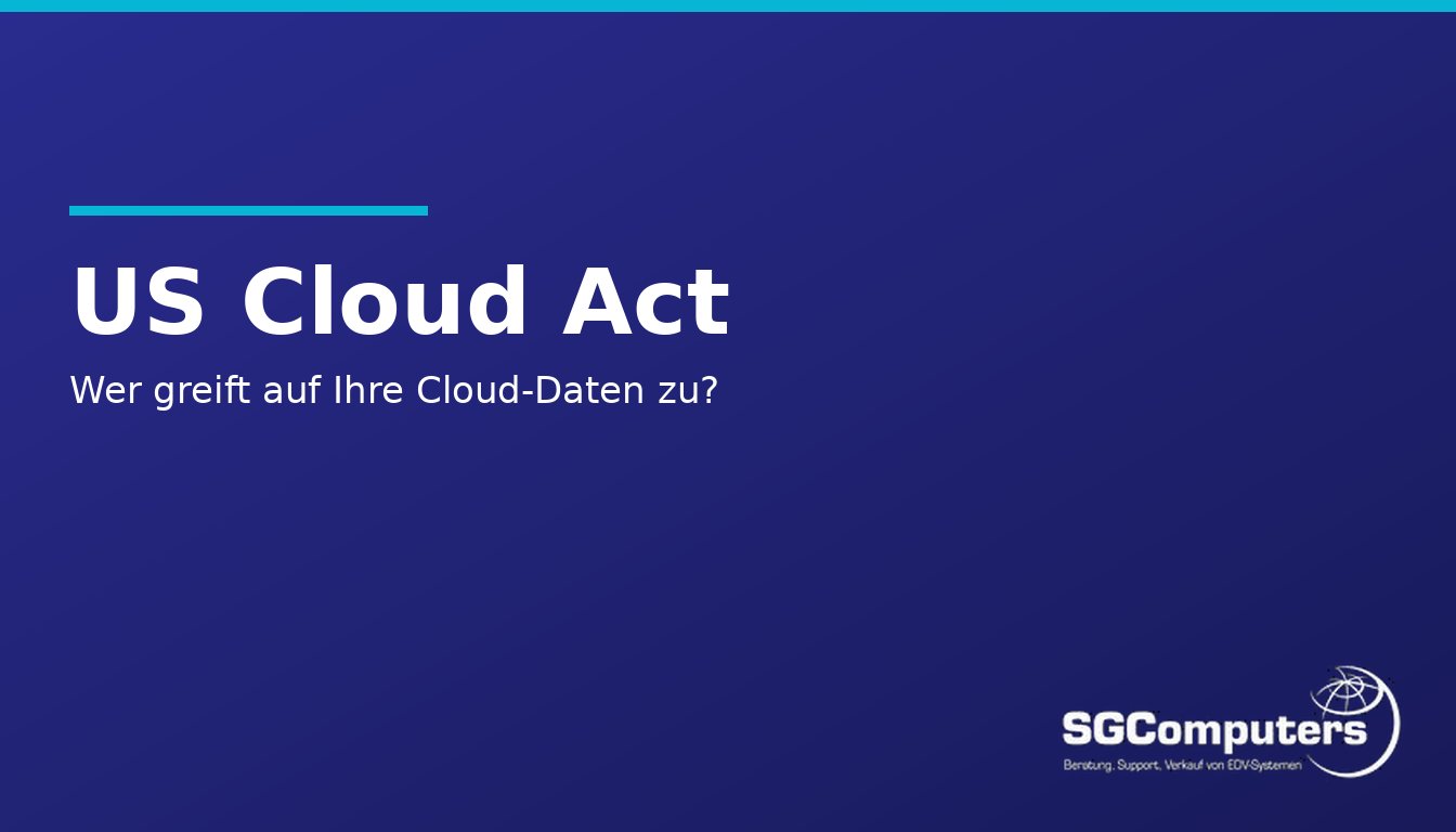 Ein Serverraum mit einer Glasscheibe, durch die eine amerikanische Flagge sichtbar ist – die Reichweite des US Cloud Act auf Daten in der Cloud.